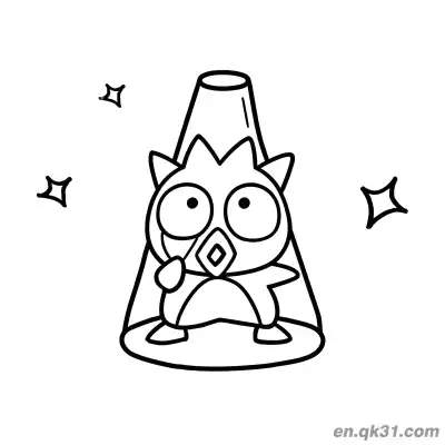 Free printable Badtz-Maru as Magician Performing Magic Coloring Page coloring page
