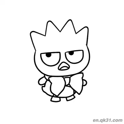 Free printable Badtz-Maru Wearing Big Bow Tie Cute Coloring Page coloring page