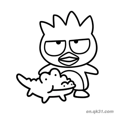 Free printable Badtz-Maru with Crocodile Buddy Coloring Page coloring page