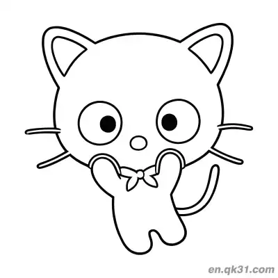 Free printable Chococat Adjusting Bow Tie Elegantly Coloring Page coloring page