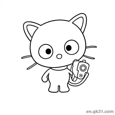 Free printable Chococat Holding Camera Taking Photos Coloring Page coloring page