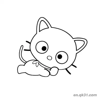 Free printable Chococat Lying Down with Leaf Accent Coloring Page coloring page
