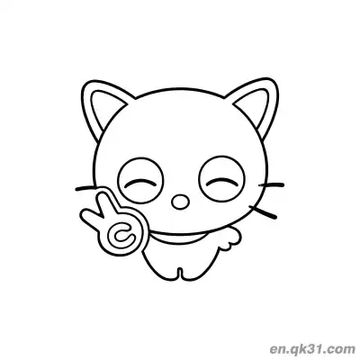 Free printable Chococat Making C-Shaped Peace Sign Coloring Page coloring page