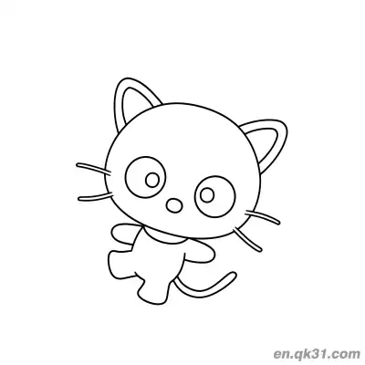 Free printable Chococat Playful Strutting Cute Pose Coloring Page coloring page