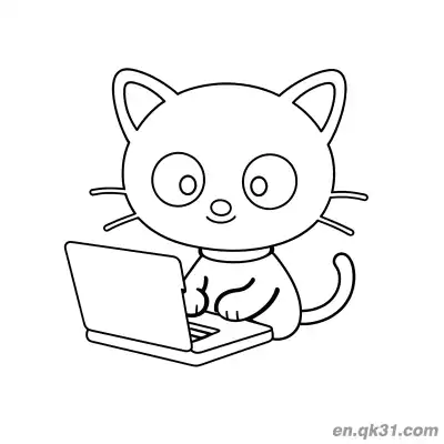 Free printable Chococat Using Laptop Coloring Page coloring page