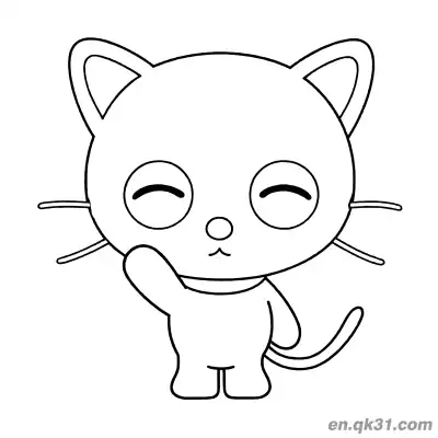 Free printable Chococat with Closed Eyes Touching Face Content Look Coloring Page coloring page