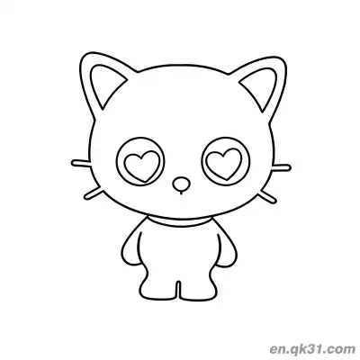 Free printable Chococat with Heart-Shaped Eyes Coloring Page coloring page