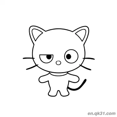 Free printable Chococat with One Eye Half-Closed Unimpressed Look Coloring Page coloring page