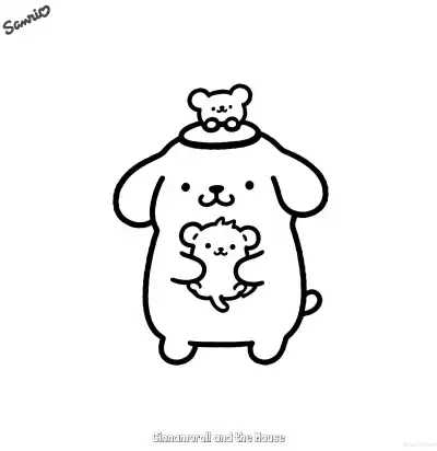 Free printable Cinnamoroll and the Mouse  Coloring Page - Free Printable Sanrio PDFS Coloring Sheets coloring page