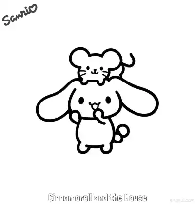 Free printable Cinnamoroll and the Mouse 2 Coloring Page - Free Printable Sanrio PDFS Coloring Sheets coloring page