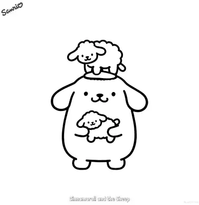 Free printable Cinnamoroll and the Sheep 2 Coloring Page - Free Printable Sanrio PDFS Coloring Sheets coloring page
