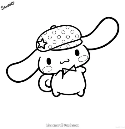 Free printable Cinnamoroll Gentleman  Coloring Page - Free Printable Sanrio PDFS Coloring Sheets coloring page