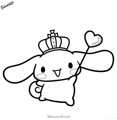 Free printable Cinnamoroll Love  Coloring Page - Free Printable Sanrio PDFS Coloring Sheets coloring page