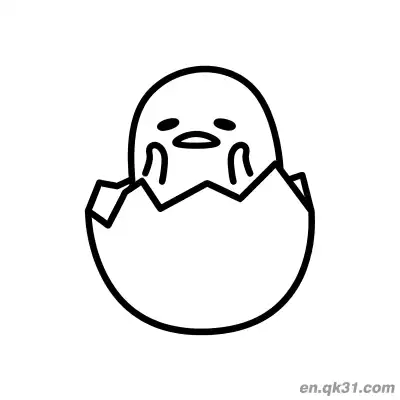 Free printable Gudetama Covering Face in Cracked Eggshell Shy Coloring Page coloring page