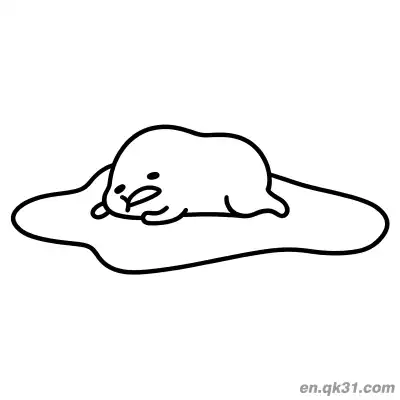 Free printable Gudetama Lying Down Lazy Sleeping in Egg White Coloring Page coloring page