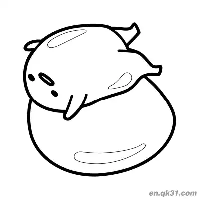 Free printable Gudetama Lying on Big Egg Lazy Resting Coloring Page coloring page