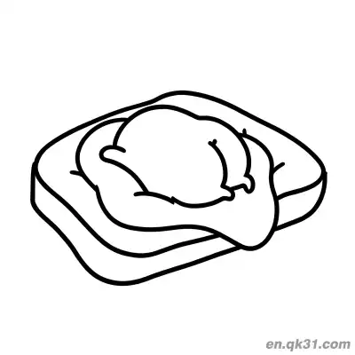 Free printable Gudetama Lying on Toast Slices Breakfast Pose Coloring Page coloring page