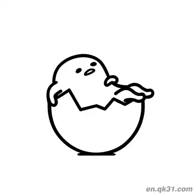 Free printable Gudetama Sliding Out of Cracked Eggshell Coloring Page coloring page