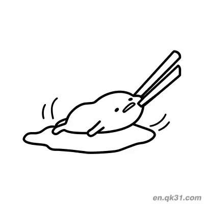Free printable Gudetama Struggling Being Poked by Chopsticks in Egg White Coloring Page coloring page