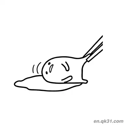 Free printable Gudetama Struggling with Grievance Poked Gently by Chopsticks in Egg White Coloring Page coloring page