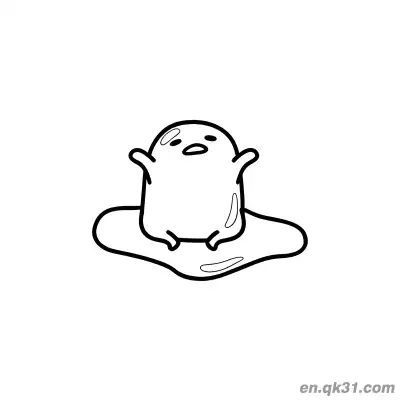 Free printable Gudetama Surprised Cheering with Raised Hands in Egg White Coloring Page coloring page