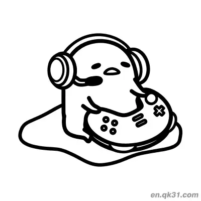 Free printable Gudetama Wearing Headset Playing Game Controller Coloring Page coloring page