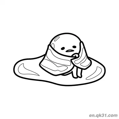 Free printable Gudetama Wrapped in Bacon in Egg White Coloring Page coloring page
