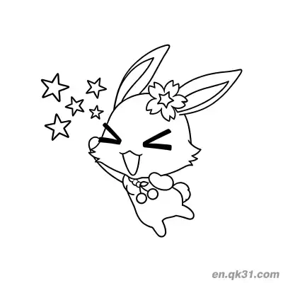 Free printable Jewelpet Bunny with Cherry Blossom Hair Accessory Casting Star Magic Coloring Page coloring page