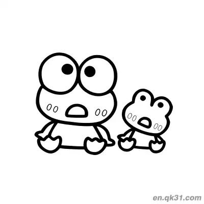 Free printable Keroppi and Baby Frog Surprised Together Coloring Page coloring page