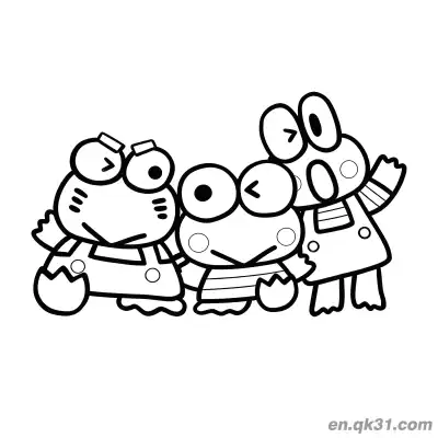 Free printable Keroppi and Friends Playful Interaction Coloring Page coloring page