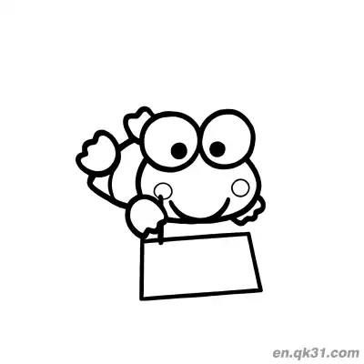 Free printable Keroppi Holding Blank Sign and Smiling Coloring Page coloring page
