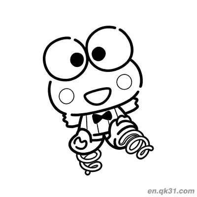 Free printable Keroppi Jumping on Springs Coloring Page coloring page