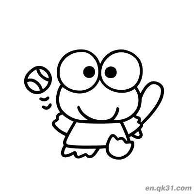 Free printable Keroppi Playing Tennis Coloring Page coloring page