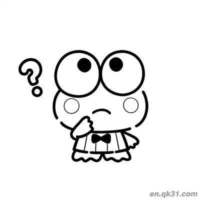 Free printable Keroppi Thinking with Question Mark Coloring Page coloring page