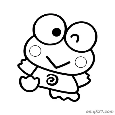Free printable Keroppi with Question Mark in Eye and Swirl Outfit Coloring Page coloring page