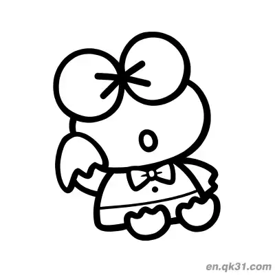 Free printable Keroppi with X Over One Eye Surprised Coloring Page coloring page