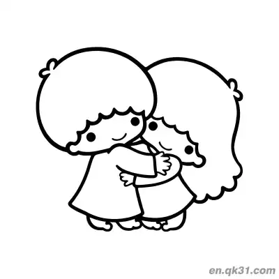 Free printable Little Twin Stars Warm Hug Coloring Page coloring page