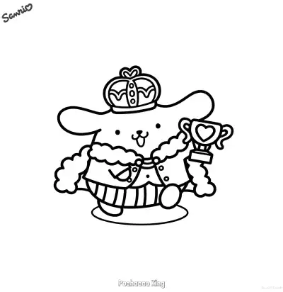Free printable Pochacco King  Coloring Page - Free Printable Sanrio PDFS Coloring Sheets coloring page
