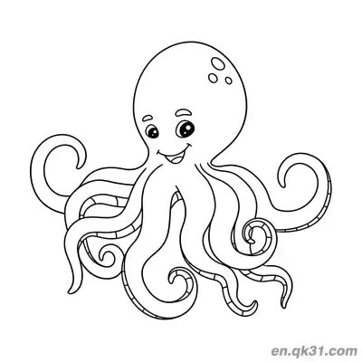 Free printable Spotted Octopus Coloring Page with Segmented Tentacles for Kids coloring page