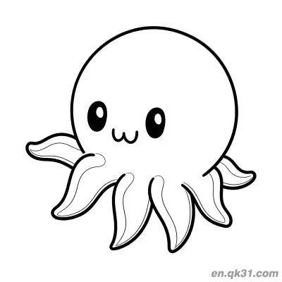 Free printable Free Super Simple Chibi Octopus Coloring Page for Kids coloring page