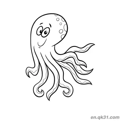 Free printable Free Octopus Coloring Page with Spots and Wavy Tentacles coloring page