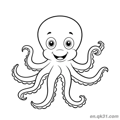Free printable Octopus Coloring Pages for Adults with Wavy-Edged Tentacles – Detailed Design coloring page