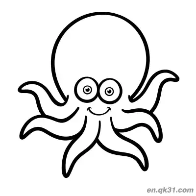 Free printable Simple Octopus Coloring Page with Round Eyes and Basic Outline – Easy for Kids coloring page
