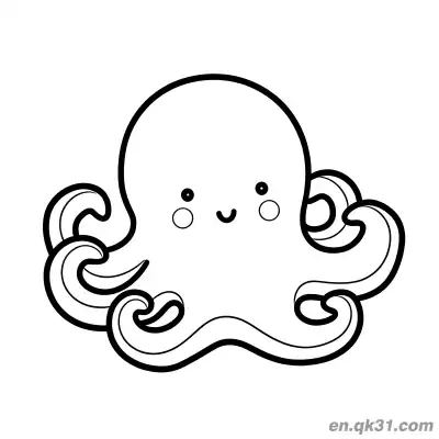 Free printable Octopus Coloring Pages for Preschool with Blush and Curly Tentacles coloring page