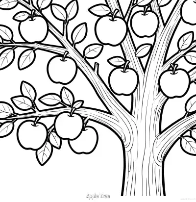 Free printable Apple Tree  Coloring Page - Free Printable fall PDFS Coloring Sheets coloring page