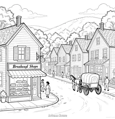 Free printable Autumn House 1 Coloring Page - Free Printable fall PDFS Coloring Sheets coloring page