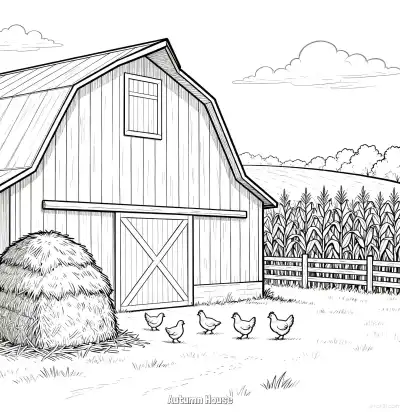 Free printable Autumn House 3 Coloring Page - Free Printable fall PDFS Coloring Sheets coloring page