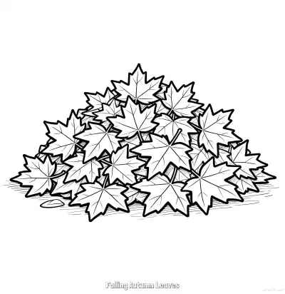 Free printable Falling Autumn Leaves 1 Coloring Page - Free Printable fall PDFS Coloring Sheets coloring page