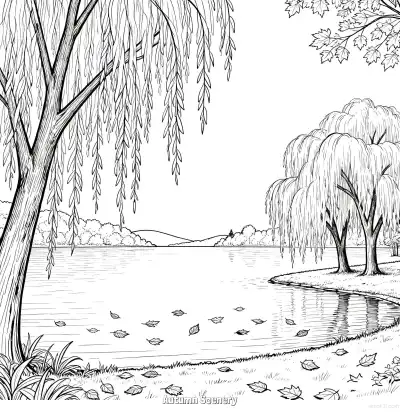 Free printable Autumn Scenery 12 Coloring Page - Free Printable fall PDFS Coloring Sheets coloring page
