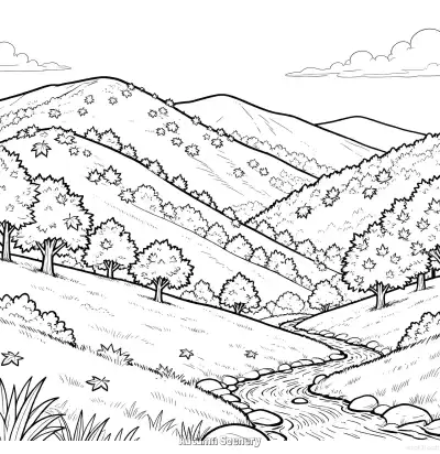Free printable Autumn Scenery 15 Coloring Page - Free Printable fall PDFS Coloring Sheets coloring page
